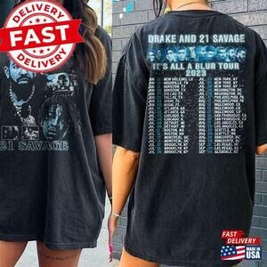 Retro Drake 21 Savage Tour Rescheduled Shirt 2 Sided